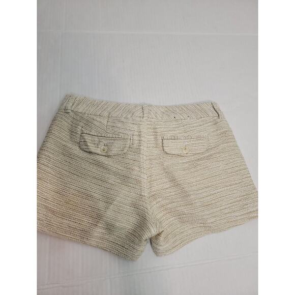 Banana Republic Tweed Micro Shorts Sz 2 Textured Pockets Cream Ecru Office Siren - Picture 8 of 9